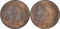 Frankreich 2 Centimes Münze, Dupuis, Paris, VZ, Bronze, KM:841 -