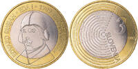 Slowenien 3 Euro Edward Rusjan 1909, VZ, Bi-Metallic -