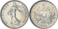 Frankreich 5 Francs Münze, Semeuse, Paris, UNZ+, Nickel Clad -