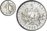 Frankreich 5 Francs Münze, Semeuse, Paris, UNZ, Nickel Clad -
