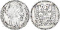Frankreich 20 Francs Münze, Turin, Paris, VZ, Silber, KM:879 -