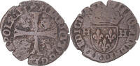 Frankreich Douzain aux deux H Münze, Limoges, Henri III, SGE+, Billon -