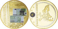 Frankreich Medaille Billet de Banque Européenne, 100 Euro, STGL, Copper -