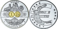 Estonia Medaille Adoption de l'Euro, Politics, STGL, Silver Plated -