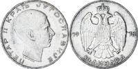 Jugoslawien 50 Dinara Münze, Petar II, VZ, Silber, KM:24 -