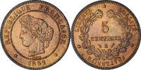 Frankreich 5 Centimes Paris, VZ, Bronze, Gadoury:157a -