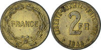 Frankreich 2 Francs Münze, France Libre, Philadelphia, SS, Messing -
