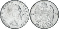 Jugoslawien 50 Dinara Münze, Petar II, VZ, Silber, KM:24 -