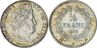 Frankreich 1/4 Franc Münze, Louis-Philippe, Paris, VZ, Silber, KM:740.1 -