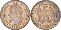 Frankreich 2 Centimes Münze, Napoleon III, Napoléon III, Bordeaux, VZ -