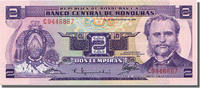 Honduras 2 Lempiras Geldschein, 1976-09-23, UNZ -