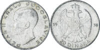 Jugoslawien 20 Dinara Münze, Petar II, VZ, Silber, KM:23 -