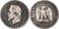 Frankreich 10 Centimes Münze, Napoleon III, Napoléon III, Strasbourg -