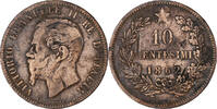 Italien 10 Centesimi Münze, Vittorio Emanuele II, S, Kupfer, KM:11.2 -