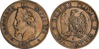 Frankreich 2 Centimes Münze, Napoleon III, Napoléon III, Paris, SS+ -