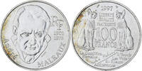 Frankreich 100 Francs Münze, André Malraux, VZ, Silber, KM:1188 -