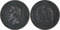 Frankreich 10 Centimes Münze, Napoleon III, Napoléon III, Paris, SS -