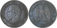 Frankreich 2 Centimes Münze, Napoleon III, Napoléon III, Lyon, SS -