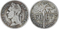 Belgisch-Kongo 50 Centimes Münze, S+, Kupfer-Nickel, KM:23 -