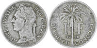 Belgisch-Kongo Franc Münze, SS, Kupfer-Nickel, KM:21 -