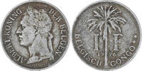 Belgisch-Kongo Franc Münze, SS, Kupfer-Nickel, KM:21 -