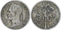 Belgisch-Kongo 50 Centimes Münze, S, Kupfer-Nickel, KM:22 -