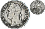 Belgisch-Kongo 50 Centimes Münze, S, Kupfer-Nickel, KM:23 -