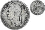 Belgisch-Kongo 50 Centimes Münze, SS, Kupfer-Nickel, KM:23 -