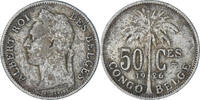Belgisch-Kongo 50 Centimes Münze, S, Kupfer-Nickel, KM:22 -