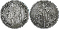 Belgisch-Kongo 50 Centimes Münze, SS, Kupfer-Nickel, KM:23 -