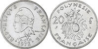French Polynesia 20 Francs Münze, Paris, VZ, Nickel, KM:9 -