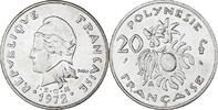 French Polynesia 20 Francs Münze, Paris, VZ, Nickel, KM:9 -