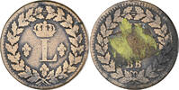 Frankreich Decime Münze, Louis XVIII, Strasbourg, S, Bronze, KM:701 -