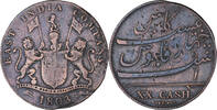 INDIA-BRITISH 20 Cash Münze, MADRAS PRESIDENCY, Soho Mint, Birmingham -