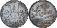 INDIA-BRITISH 10 Cash Münze, MADRAS PRESIDENCY, Soho Mint, Birmingham -