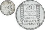 Frankreich 20 Francs Münze, Turin, Paris, VZ, Silber, KM:879 -