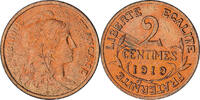 Frankreich 2 Centimes Münze, Dupuis, Paris, VZ, Bronze, KM:841 -