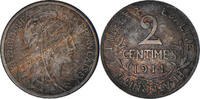 Frankreich 2 Centimes Münze, Dupuis, Paris, S, Bronze, KM:841 -