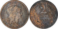 Frankreich 2 Centimes Münze, Dupuis, Paris, S, Bronze, KM:841 -