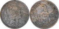 Frankreich 2 Centimes Münze, Dupuis, Paris, S, Bronze, KM:841 -