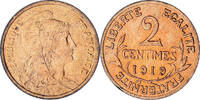Frankreich 2 Centimes Münze, Dupuis, Paris, VZ, Bronze, KM:841 -