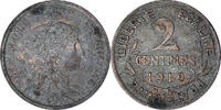 Frankreich 2 Centimes Münze, Dupuis, Paris, S+, Bronze, KM:841 -