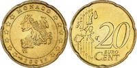 Monaco 20 Euro Cent Rainier III, Paris, UNZ, Messing, KM:171 -