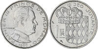 Monaco Franc Münze, Rainier III, UNZ, Nickel, KM:140, Gadoury:MC 150 -
