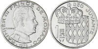 Monaco Franc Münze, Rainier III, VZ, Nickel, KM:140, Gadoury:MC 150 -