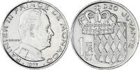 Monaco Franc Münze, Rainier III, VZ, Nickel, KM:140, Gadoury:MC 150 -