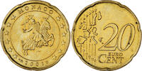 Monaco 20 Euro Cent Rainier III, Paris, UNZ, Messing, Gadoury:MC176 -