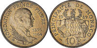 Monaco 10 Francs Rainier III, UNZ, Nickel-Aluminum-Bronze, KM:162 -