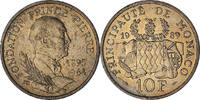 Monaco 10 Francs Rainier III, VZ, Nickel-Aluminum-Bronze, KM:162 -