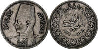 Ägypten 10 Piastres Farouk, British Royal Mint, Silber, VZ -